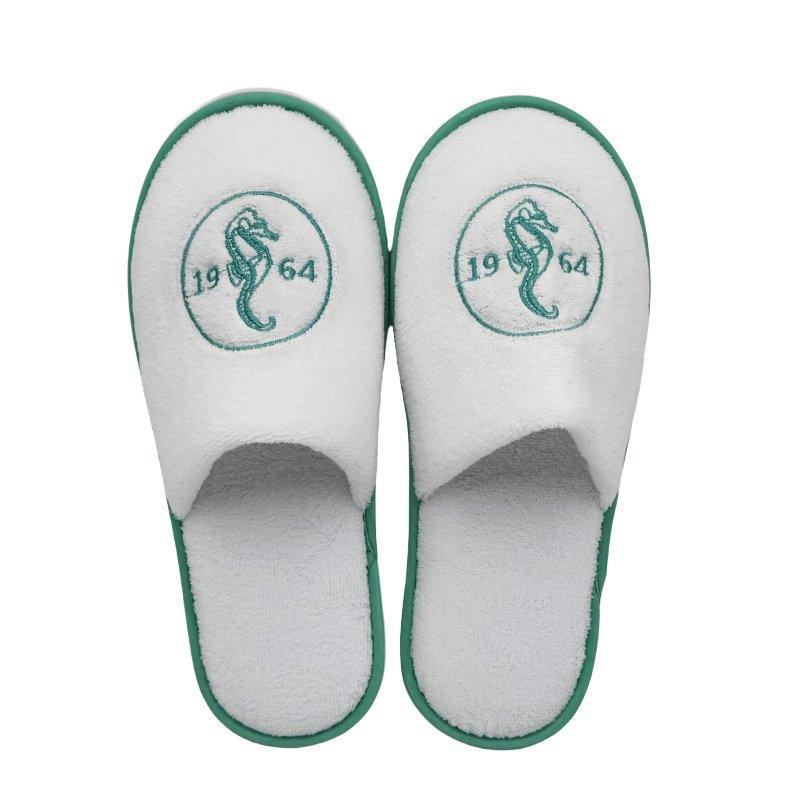 Тапочки велюровые экофрендли с вышивкой для спа и отелей (арт. 25-5085746)