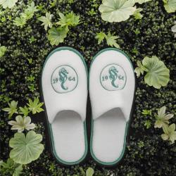 Тапочки велюровые экофрендли с вышивкой для спа и отелей (арт. 25-5085746)