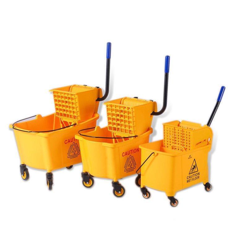 Тележка уборочная с ведром и отжимом из пластика PP (арт. 25-5085815)