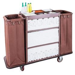 Тележка уборочная отельная металлическая из нержавеющей стали (арт. 25-5085844)