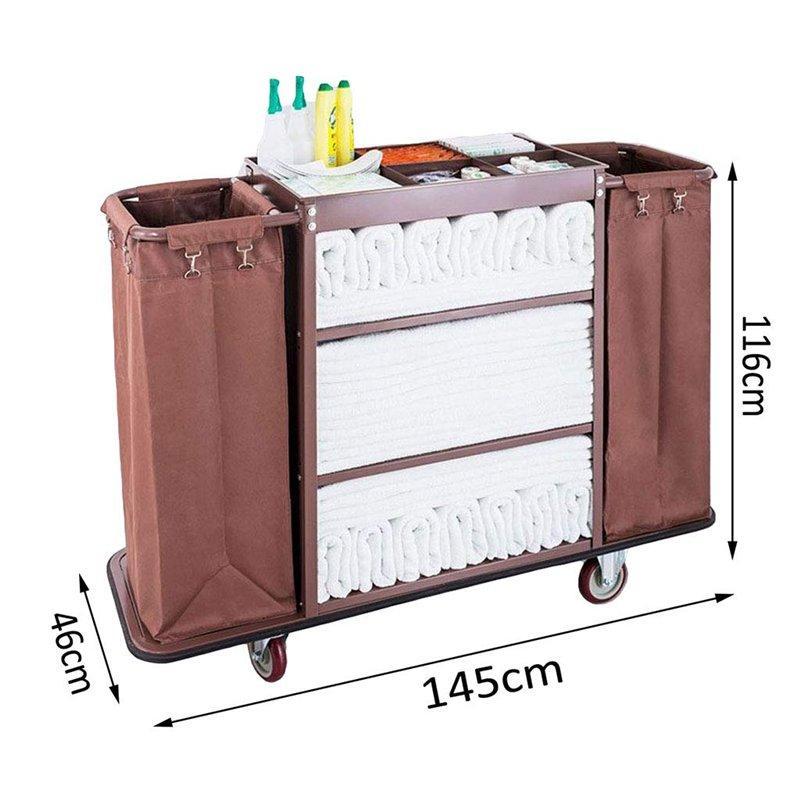 Тележка уборочная отельная металлическая из нержавеющей стали (арт. 25-5085844)