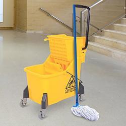 Ведро для уборки с отжимом и мини-шваброй двойное (арт. 25-5085849)