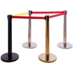 Стойка ограждения с круглым основанием и красным бархатом (арт. 25-5085857)