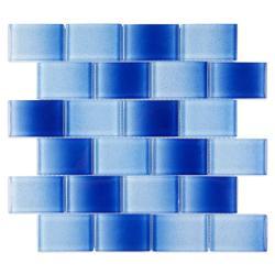 Плитка мозаичная для бассейна стеклянная аква зелено-бело-синяя (арт. 25-5085942)
