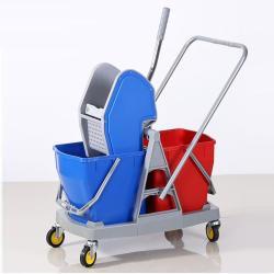 Тележка уборочная пластиковая разноцветная с отжимом (арт. 25-5086016)