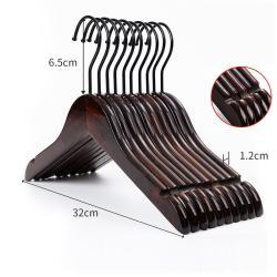 Вешалка деревянная черная флокированная с плоским крючком (арт. 25-5086064)