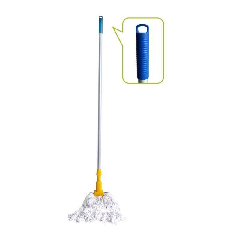 Швабра с деревянной ручкой и хлопковой насадкой из микрофибры (арт. 25-5086065)