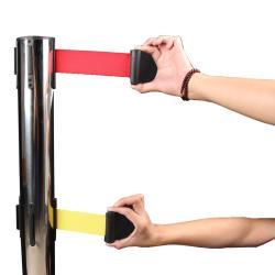 Барьер складной стальной с двойным ремнем для очередей (арт. 25-5086142)