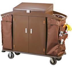 Тележка уборочная для гостиниц из стали и дерева на колесах (арт. 25-5086205)