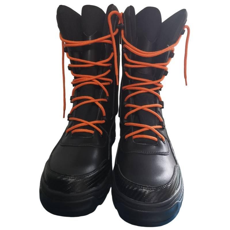 Ботинки пожарные антискользящие черные кожаные (арт. 25-5086601)