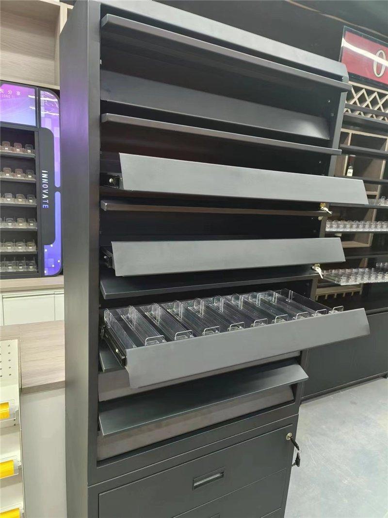 Шкаф для сигарет под прилавок с деревянными полками (арт. 25-19080007)