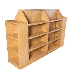 Полка для канцелярии деревянная двойная с дисплеем (арт. 25-19080020)