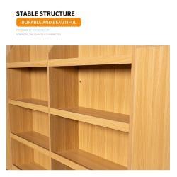 Полка для канцелярии деревянная двойная с дисплеем (арт. 25-19080020)