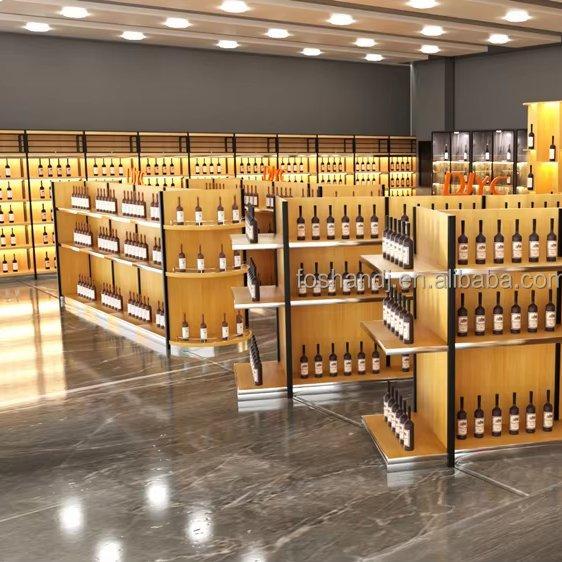 Деревянная 3D витрина для вина с логотипом и полками (арт. 25-19080053)