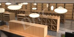 Деревянная 3D витрина для вина с логотипом и полками (арт. 25-19080053)