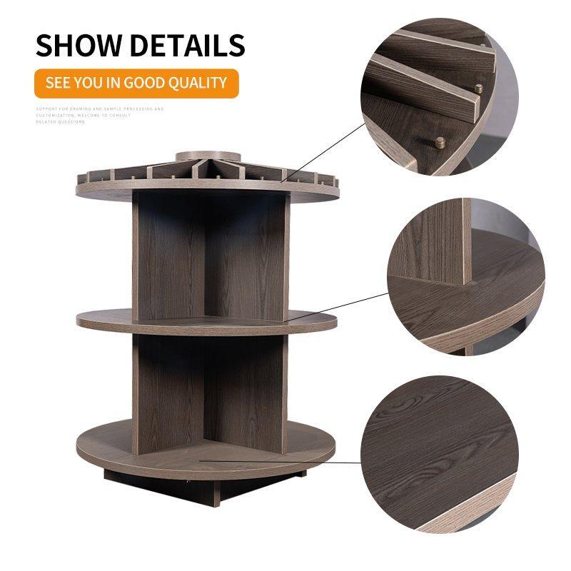 Винная стойка деревянная современная круглая металлическая (арт. 25-19080055)