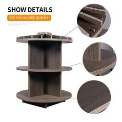 Винная стойка деревянная современная круглая металлическая (арт. 25-19080055)