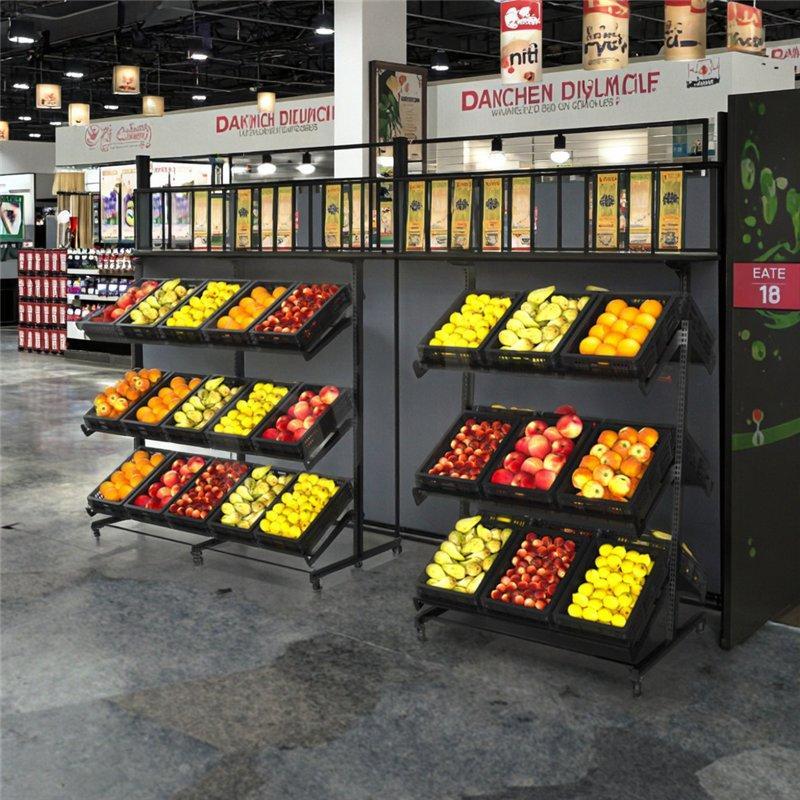 Стеллажи для супермаркета двусторонние мобильные для фруктов и овощей (арт. 25-19080095)