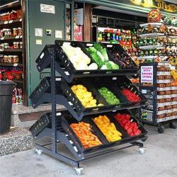 Стеллажи для супермаркета двусторонние мобильные для фруктов и овощей (арт. 25-19080095)