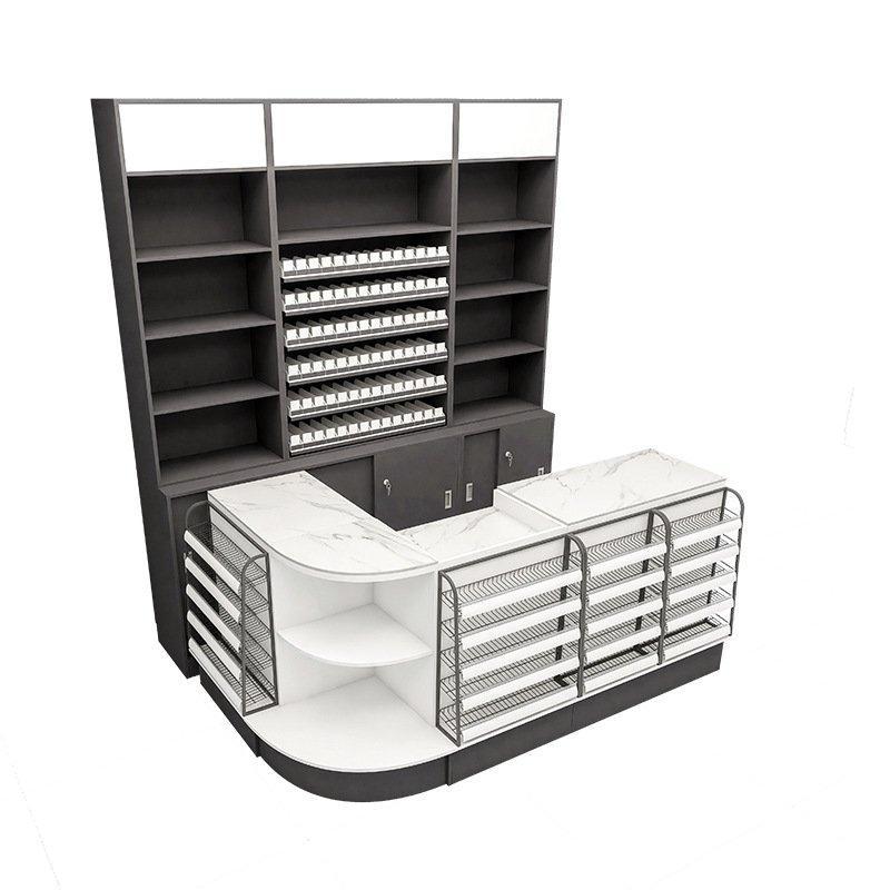 Кассовый прилавок для супермаркета с отделом косметики и сигарет (арт. 25-19080133)