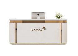 Стойка ресепшн мраморная розовая для салона красоты (арт. 25-19080135)