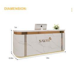 Стойка ресепшн мраморная розовая для салона красоты (арт. 25-19080135)