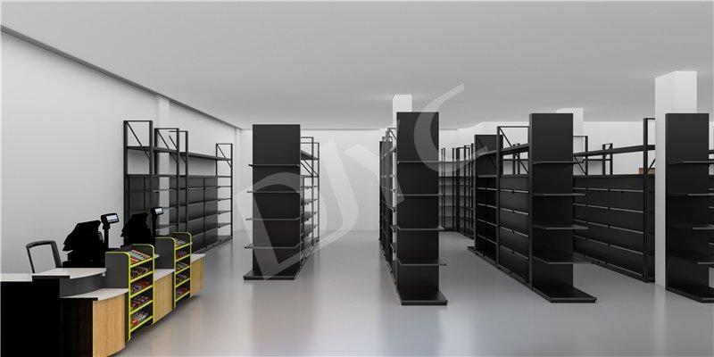 Стеллажи для супермаркета 3D дизайн складские полки (арт. 25-19080170)