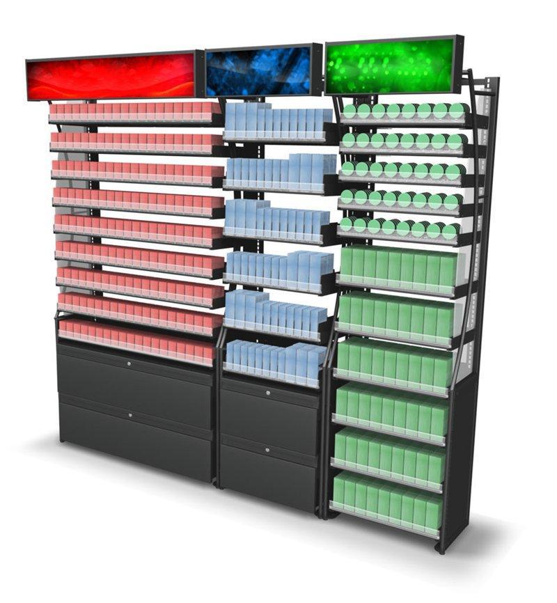 Стойка для табака металлическая с деревянными полками (арт. 25-19080180)