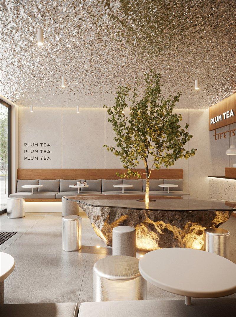 Киоск для чая с деревянным декором и барной стойкой (арт. 25-19080195)