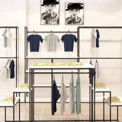 Стойка для одежды женская из дерева для интерьера магазина (арт. 25-19080201)