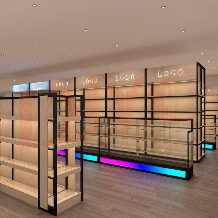 Стеллаж для магазина деревянно-металлический дизайн (арт. 25-19080203)