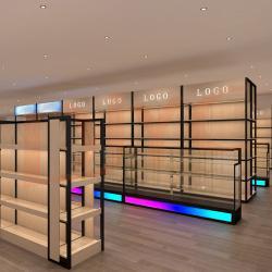 Стеллаж для магазина деревянно-металлический дизайн (арт. 25-19080203)