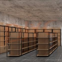 Стеллаж для магазина деревянно-металлический прочный (арт. 25-19080209)