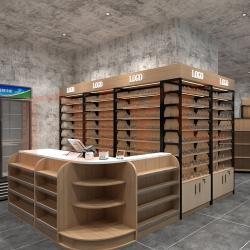 Стеллаж для магазина деревянно-металлический прочный (арт. 25-19080209)