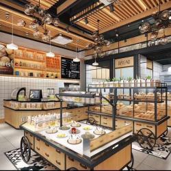 Витрина для выпечки с тележкой и стойкой для тортов (арт. 25-19080211)