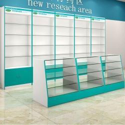 Стойка для аптеки современная с полками и витриной (арт. 25-19080232)