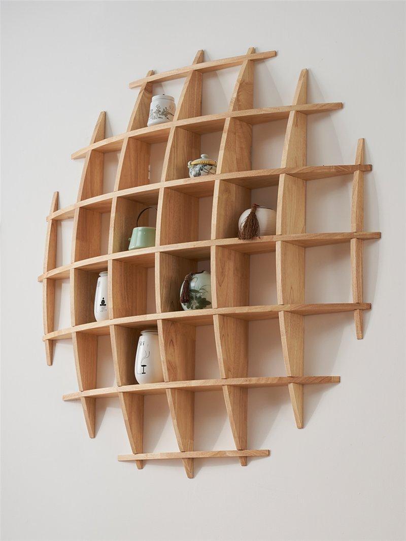 Полка настенная резная деревянная с цветочным узором (арт. 25-19080303)