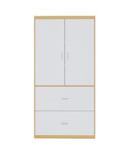 Шкаф для одежды с системой хранения белый деревянный (арт. 25-19080309)