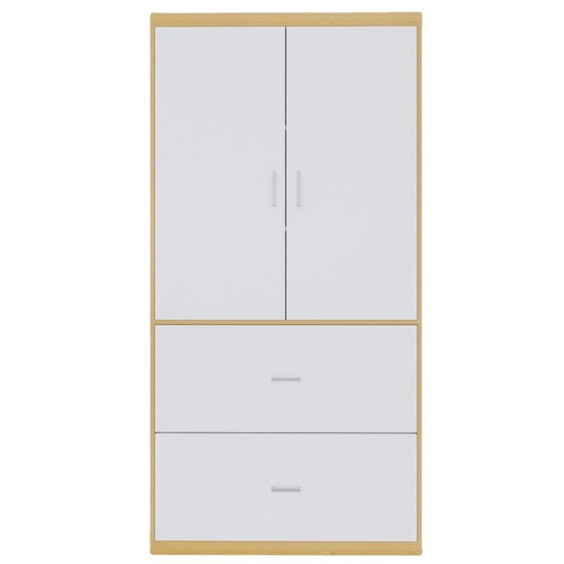 Шкаф для одежды с системой хранения белый деревянный (арт. 25-19080309)