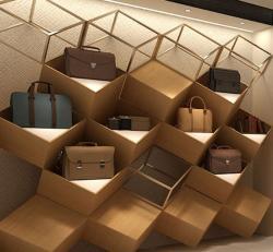 Стеллаж для сумок и обуви из дерева и кожи (арт. 25-19080319)