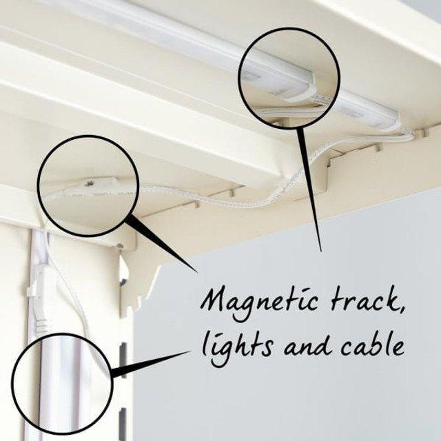 Стеллажи двусторонние серые с LED подсветкой (арт. 25-19080360)
