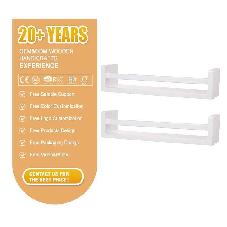 Полка настенная деревянная белая для детской комнаты (арт. 25-19080365)