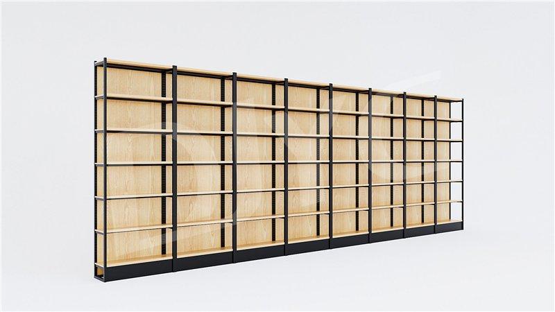 Полка деревянная односторонняя для магазина с металлическим стеллажом (арт. 25-19080369)