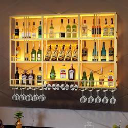 Стеллаж настенный металлический для вина с LED подсветкой (арт. 25-19080371)