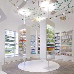 Шкаф витрина для аптеки с полками и дисплеем (арт. 25-19080373)