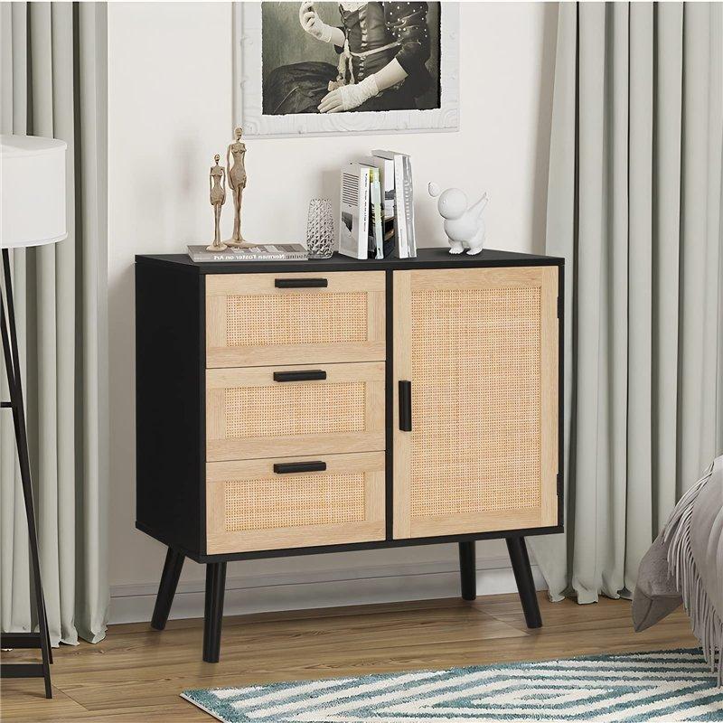 Шкаф для хранения с дверцей и 3 ящиками, регулируемая полка (арт. 25-19080387)