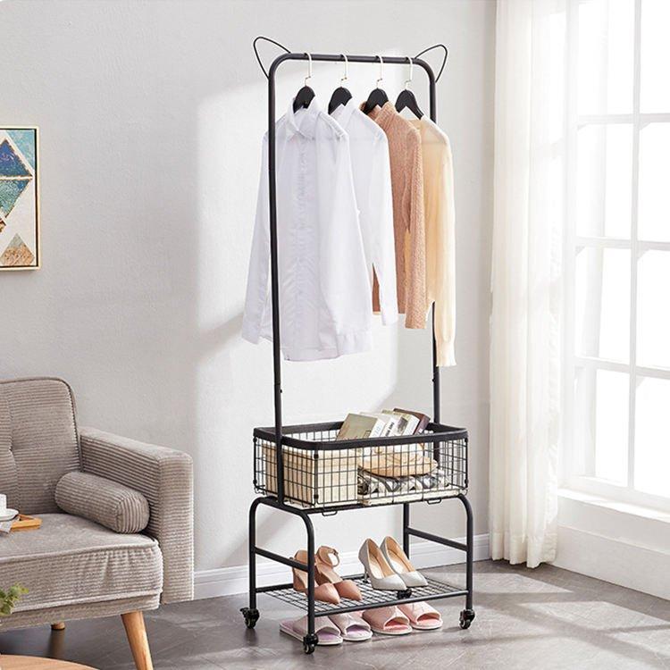 Стойка для одежды с корзиной и перекладинами, 3 уровня (арт. 25-19080400)