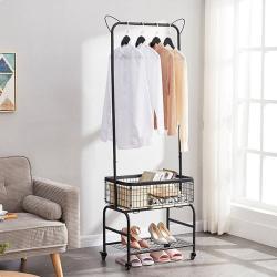 Стойка для одежды с корзиной и перекладинами, 3 уровня (арт. 25-19080400)