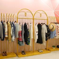 Стойка для одежды металлическая золотая блестящая (арт. 25-19080404)