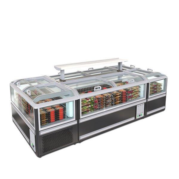 Морозильный ларь с изогнутой стеклянной крышкой для супермаркета (арт. 25-19080411)